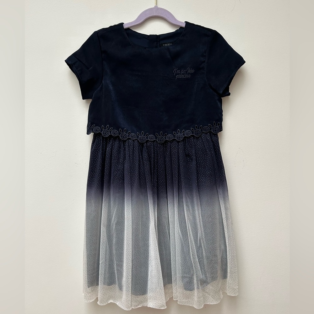 Ilks navy tulle dress, size 8. NWT
